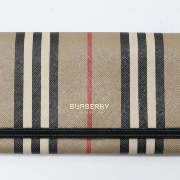 Burberry Halton Striped Canvas Continental Wallet Clutch - Picture 1 of 14